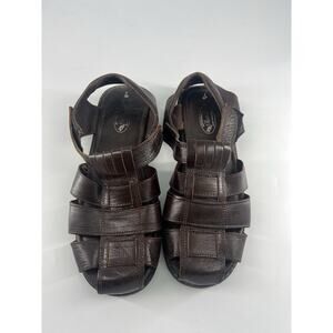 Villager Sandals Mens Size 10 Brown Leather Fisherman Heritage Y2K Adjustable